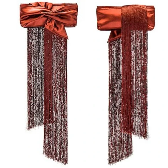 NEW Cult Gaia Banu Mini Fringe Clutch Topaz Quiet Luxury $458 Whimsical Ethereal - Picture 3 of 9